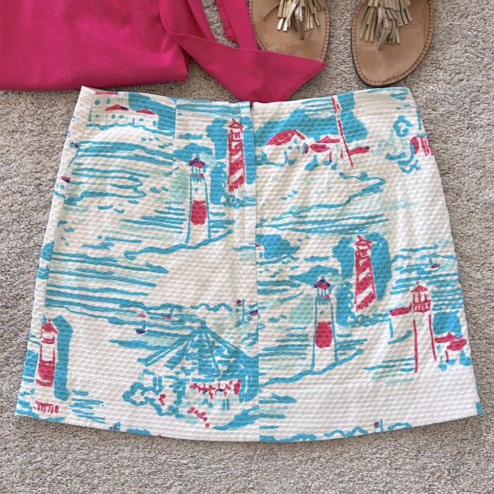 Lilly Pulitzer Tate Mini Skirt Watch Out Lighthouse - Picture 4 of 6